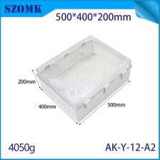 porcelana Tornillo AK-Y-12A2 Caja de unión eléctrica de doble cara Equipo electrónico Equipo electrónico ABS PC PLASCO BLOQUEO 500X400X200MM fabricante