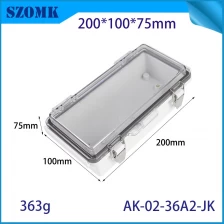 China AK-02-36A2-JK Weatherproof Connection Box Pc Lid Abs Wall Mount Enclosure Strong Sealing Hinged Wire Outlet Box 200x100x75mm manufacturer