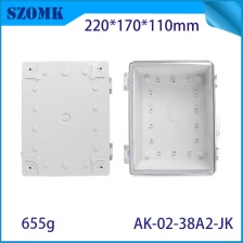 China AK-02-38A2-JK Waterproof Junction Box Weatherproof PC ABS Alloy Buckle Enclosure Grey Hinged Door 220X110X170MM manufacturer