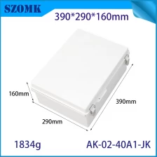 الصين AK-02-40A1-JK IP67 ABS غدد الكابل المقاوم للماء العلبة من الفولاذ المقاوم للصدأ مع غطاء رمادي ل 390x290x160mm الصانع