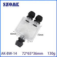 China 72*65*36mm AK-BW-14 Caixa de cabo coaxial 1/2 Caixa de junção elétrica à prova d'água ao ar livre Caixa de junção elétrica 3way Caixa de cabo transparente para piscina fabricante