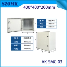Chine Armoire de boîte de combinaison solaire IP65 de boîtier électrique SMC résistant à la Corrosion de 400*400*200MM pour la Distribution d'énergie d'énergie renouvelable fabricant