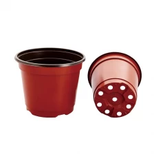 China Cheap Round Small Double Color Outdoor Indoor Garden Plastic Flower Pots Wholesale manufacturer