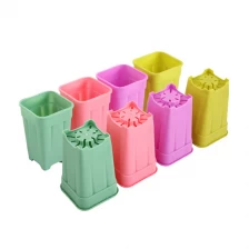 China 2.5 3 4 Inch White Pink Black Plastic Cheap Mini Small Square Mixed Succulent Pot With Drainage manufacturer
