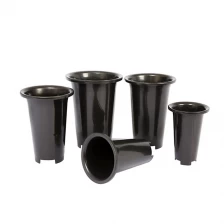 China Best Outdoor 3 4 5 6 7 8 9 Inch Round Tall Black Plastic Orchid Planters With Holes For Sale manufacturer