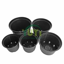 China Wholesale Outdoor Garden Tall Shallow Big PP Plastic Flower Plants Grow 2 4 6 Gallon Nursery Pots manufacturer