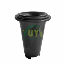 China Cheap Cymbidium Flower Nursery Pot Mesh Hole Bottom Large Round Tall Black PP Plastic Orchid Planter manufacturer