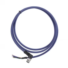 China M12 12 17 pin male connector angled single ended shielded blue or purple shielded PUR cable manufacturer