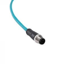 China M12 D-coded male Shielded connector cable manufacturer