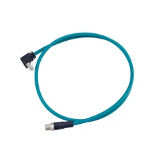 China M12 X-coded Cat 6A rj45 right angle cable manufacturer