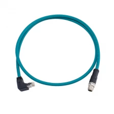 China M12 male to RJ45 90 degree ethernet cable manufacturer