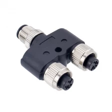 China M12 3 pole male Y type connector manufacturer
