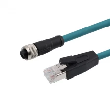 China Cat5e M12 4 pole D code pair twisted Shielded ethernet Cable manufacturer
