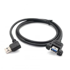 China USB 3.0 Right Angle Male to USB panel mount extension cable manufacturer