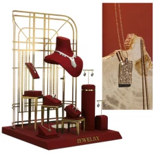 Cina esposizione di gioielli da finestra set di oggetti di scena in metallo gioielli stand display anello orecchini ciondolo busto produttore