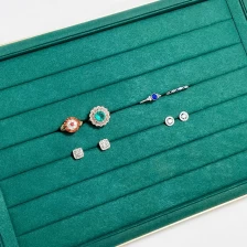 Cina Slot per anello in microfibra con struttura in metallo serise verde display personalizzato con qualsiasi colore e logo produttore