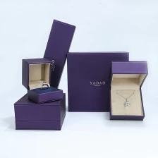 China purple pu leather plastic box jewelry packaging box ring pendant earring bracelet jewelry box manufacturer