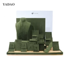 China solid wooden luxury fashion design movable jewelry display clip tray set counter show boutique display manufacturer