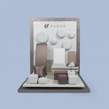 China magnetic window jewelry display set jewelry store showcase display props pu leather stands display ring earring pendant  manufacturer