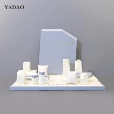 China lacquer painting wooden jewelry display window jewelry display set pu leather jewelry display props manufacturer