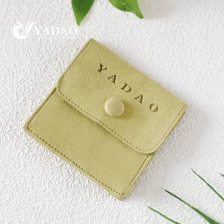 porcelana Olive Green Color Snap Pouch Bag Microfibra Joya Packaging Pouch Button Bolsa fabricante