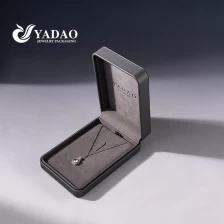 China customize quality jewelry box gray pu leather plastic jewelry packaging box small jewelry set box manufacturer