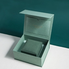 China high quality green color jewelry packaging box pendant box paper box jewelry gift box manufacturer