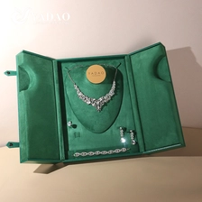 China YADAO Luxury Green PU Leather Jewelry Display Case with Magnetic Double-Door manufacturer