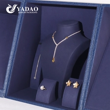 porcelana Caja de almacenamiento de joyería con textura de cocodrilo azul marino de doble puerta premium fabricante