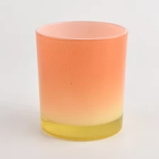 China orange glass candle vessel for home decor 8oz jar manufacturer
