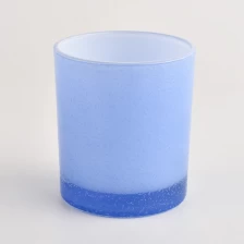 China blue glass candle holder with water drop effect 300ml manufacturer