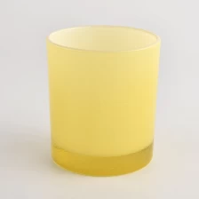 China Lemon Yellow glass custom candle jars manufacturer