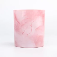 China pink marble glass vessel  for candle making manufacturer