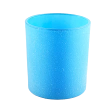 China Blue luxury glass candle jar round big glass candle holder manufacturer