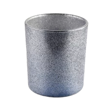 China Unique Candle Containers Smoky Gray Frosted Empty Luxury Glass Candle Vessels manufacturer