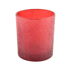 China 10oz Red Frosted Glass Candle Jars For Candle Making manufacturer