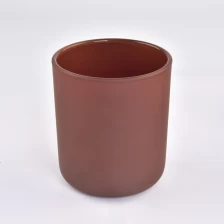 China Matte brown 14-16oz glass candle holders with round bottom manufacturer