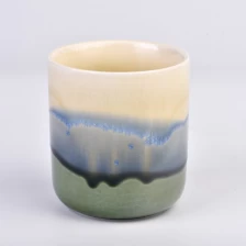 China 10oz custom ceramic candle jars with artworks for home decor manufacturer
