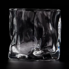 China Unique Irregular glass candle jars for 5oz candle filling manufacturer