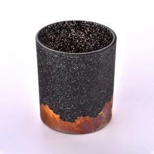 China Wholesale black metal bottom gold tinfoil glass candle jars manufacturer
