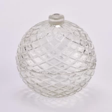 China Ball shape luxury candle glass jars with glass lids manufacturer