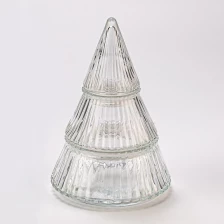 China Luxury clear glass Christmas Tree Jars candle holders manufacturer