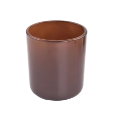 China 14oz amber empty glass candle holders with round bottom manufacturer