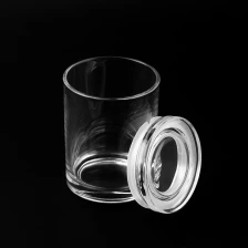 China cylinder glass candle holders with glass lids for 9oz wax for home fragrance manufacturer