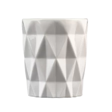 China Diamond design glass candle jars with GEO CUT patterns manufacturer