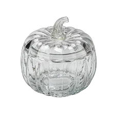 China Crystal clear glass pumpkin jars with lids with big capacity manufacturer