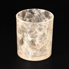 China 500ml glass candle jars with wood lid with cutom designs manufacturer