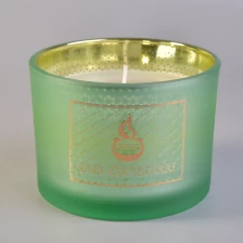 China green frosted glass candle holder, decorative glass candle vessel manufacturer