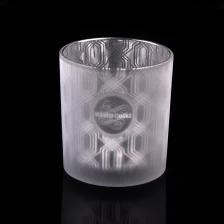 China frosted glass candle vessel for candle making, custom made laser printed glass containers manufacturer