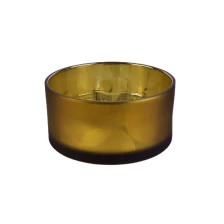 China Manufacturer Factory price large golden custom glass candle jars 10oz 14oz manufacturer